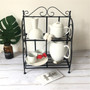 Iron Art Foldable Plant Stand Cosmetic Bathroom Kitchen Shelf Storage Rack