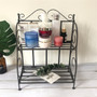 Iron Art Foldable Plant Stand Cosmetic Bathroom Kitchen Shelf Storage Rack