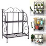 Iron Art Foldable Plant Stand Cosmetic Bathroom Kitchen Shelf Storage Rack