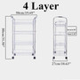 3/4 Layer Kitchen Trolley Wheeled Cart Vegetable Rack Fruit Spice Storage Rack