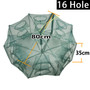 8/12/16 Holes Automatic Fishing Net Shrimp Cage Nylon Foldable Crab Fish Trap