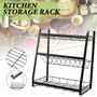 Kitchen Stainless Spice Jars Rack Seasoning Shelf Holder Storage Organizer Stand Kitchen Storage Rack