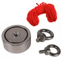 Double Side 60mm 250KG Neodymium Recovery Magnet with 10m Rope Salvage Tool Strong Recovery Fishing Kits