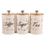 3PCS Retro Tea Coffee Sugar Kitchen Storage Container Canisters Jars Pots Tins