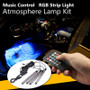 4Pcs USB LED Car Interior Decoration Lights RGB Floor Atmosphere Light Strip Music Control Neon Lamp