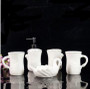 Ceramic Bathroom 5Pcs Sets Of EuropeanStyle Rinse Cup Wedding Set Creative Bathroom Toiletries Soap Dish Toothbrush Holder