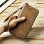 Men Genuine Leather Vintage Card Holder Wallet Phone Bag