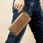 Men Genuine Leather Vintage Card Holder Wallet Phone Bag