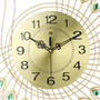 53x53cm Large 3D Gold Diamond Peacock Wall Clock Metal Watch for Home Living Room Decoration DIY Clocks Crafts Ornaments Gift
