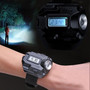 XPE Q5 LED IPX6 Waterproof Multifunction Wrist Watch Flashlight Bicycle Torch Light USB Charging