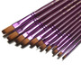 12pcs Flat Tip Round Tip Painting Brushes Artist Nylon Hair Watercolor Oil Drawing Pen