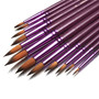 12pcs Flat Tip Round Tip Painting Brushes Artist Nylon Hair Watercolor Oil Drawing Pen