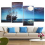 Modern Canvas Print Painting Picture Home Decor Blue Sea Boat Wall Art Framed Paper