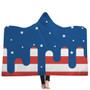 Flag of the United States UK Hooded Blankets Sherpa Fleece Ocean Blue Wearable Plush Throw Blankets