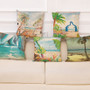 Honana 45x45cm Home Decoration Colorful Beach Patterns Cotton Linen Pillow Case Sofa Cushion Cover