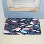 45*75cm Bathroom Shower Bath Mat Non Slip Back Carpet Mat Toilet Rug Leaves Design