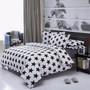 3 Or 4pcs Polyester Fiber Black White Stripe Plaid Geometry Stars Reactive Print Bedding Sets