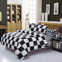 3 Or 4pcs Polyester Fiber Black White Stripe Plaid Geometry Stars Reactive Print Bedding Sets