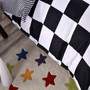 3 Or 4pcs Polyester Fiber Black White Stripe Plaid Geometry Stars Reactive Print Bedding Sets