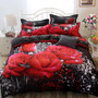 Cotton 3D Rose Bedding Sets Soft Duvet Cover Bedsheet Pillowcase Reactive Printed Bedclothes Queen Bed Linen