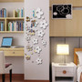 3D Plum Blossom Silver DIY Shape Mirror Wall Stickers Home Wall Bedroom Office Decor