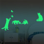 Honana DX-154 30X18CM Fluorescent Glow Naughty Cat Play With Butterfly Wall Sticker Home Bedroom Decor