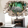 Creative Cartoon 3D Elephant PVC Broken Wall Sticker DIY Removable Decor Waterproof Wall Stickers Household Home Wall Sticker Poster Mural Decoration for Bedroom Living Room