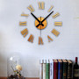 DIY Large Wall Clock Mirror Surface Sticker Modern Style Home Decoration Design