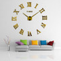 Modern Design DIY Large Decorative 3D Wall Clock Reloj Pared Adhesivo Roman Numerals Mirror Big Clocks Stickers Watches