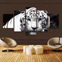 5Pcs/Set Modern Art Oil Canvas Painting Print Tiger Wallpaper Wall Sticker Home Decorations