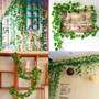 2 Bunch 4ft Artificial Silk Scindapsus Ivy Leaf Garland Plant Vine Foliage Garden Home Decorations