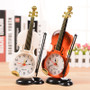 Honana Vintage Unique Small Expert Mini Violin Alarm Clock Office Home Decor Handmade Craft