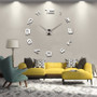 Large DIY 3D Wall Clock Home Decor Mirror Sticker Art Decorative Clock