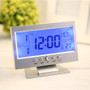 Voice Control Back-light LCD Alarm Clock Weather Monitor Calendar With Timer Sound Sensor Temperature Decor Desktop Table Clock