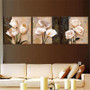 3Pcs Orchid Rose Flower Combination Painting On Canvas Frameless Drawing Home Wall Decor Paper Art