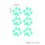 Honana DX-141 6PCS 8.5x8.5cm Fluorescent Glow Dog Footprint Wall Sticker