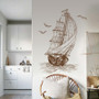 Sketch Sailboat Living Room Video Wall Decoration Bedroom Children Room Wall Stickers 40*60CM