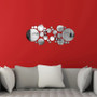 Honana DX-Y4 28Pcs Cute Silver DIY Circle Mirror Wall Stickers Home Wall Bedroom Office Decor