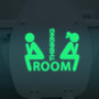 Honana DX-014 15x20cm Fluorescent Glow Toilet Wall Sticker Room Thinking Downloading