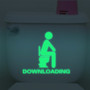 Honana DX-014 15x20cm Fluorescent Glow Toilet Wall Sticker Room Thinking Downloading