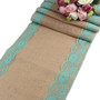 5 Colors Jute Rustic Burlap Lace Table Runner Wedding Party Banquet Decorations