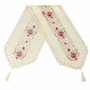 Pastoral Flower Table Runner Tablecloth Desk Cover With Tassel Wedding Festival Decor