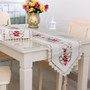 Pastoral Flower Table Runner Tablecloth Desk Cover With Tassel Wedding Festival Decor
