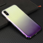 Color Gradient Shockproof Transparent Hard PC Case Cover for iPhone X