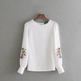 New Fashion womens blouse - spring neckline long sleeved embroidered blouse 8Y421