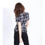 New Fashion Spring new plaid short-sleeved women's blouse