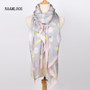 Floral Scarf Pink Women Soft Shawl Scarf Satin Designer High Quality Floral Scarves - 13Designs