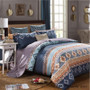 4 Pcs Luxury Egyptian Cotton Vintage Style Bedding set with Duvet cover, Bed Linen and Pillow Cases