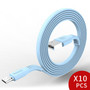 10pcs Flat Micro USB Cable For Android Phone Data Sync Charger Micro usb Cable For Samsung Huawei Xiaomi