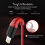 Hi-Tensile USB Cable for iPhone 8 7 6 plus 5s, ROCK 2.1A Data Sync USB Cable for iPhone X 7 6s plus for iPhone charger Cable